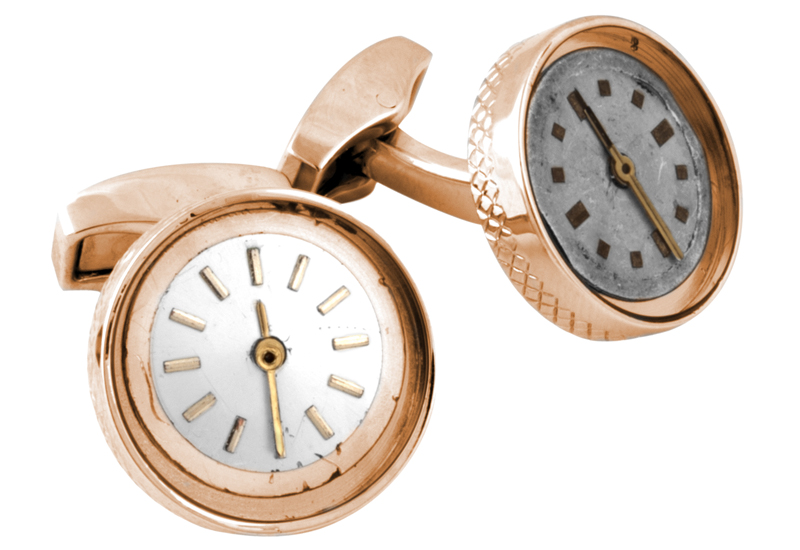 Kxyyjkq3 mechanical vintage watch face gold colour plated cufflinks